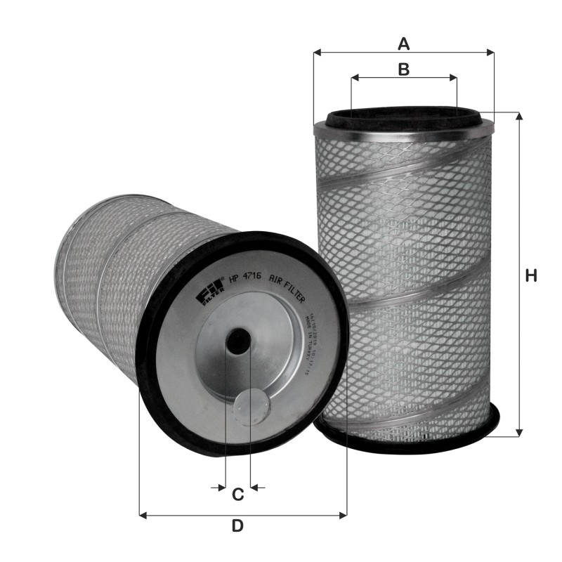 HP4716 - Filtru aer AF1858, SA11808, SL6286, XA1461