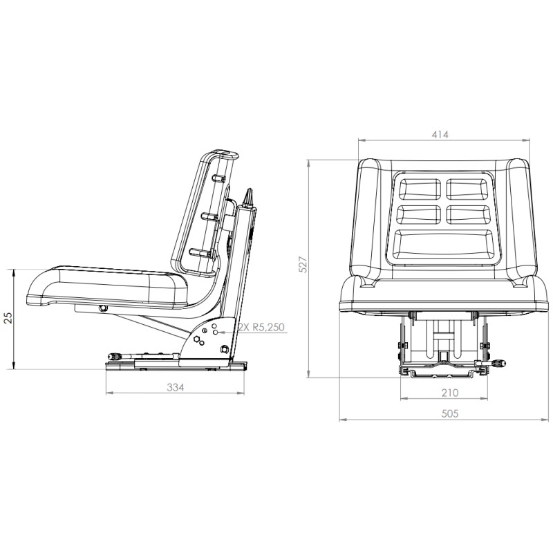 X50 BLACK - Scaun tractor universal  